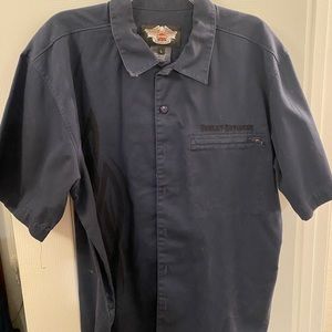 Harley Davidson Short Sleeve Collar Button Down